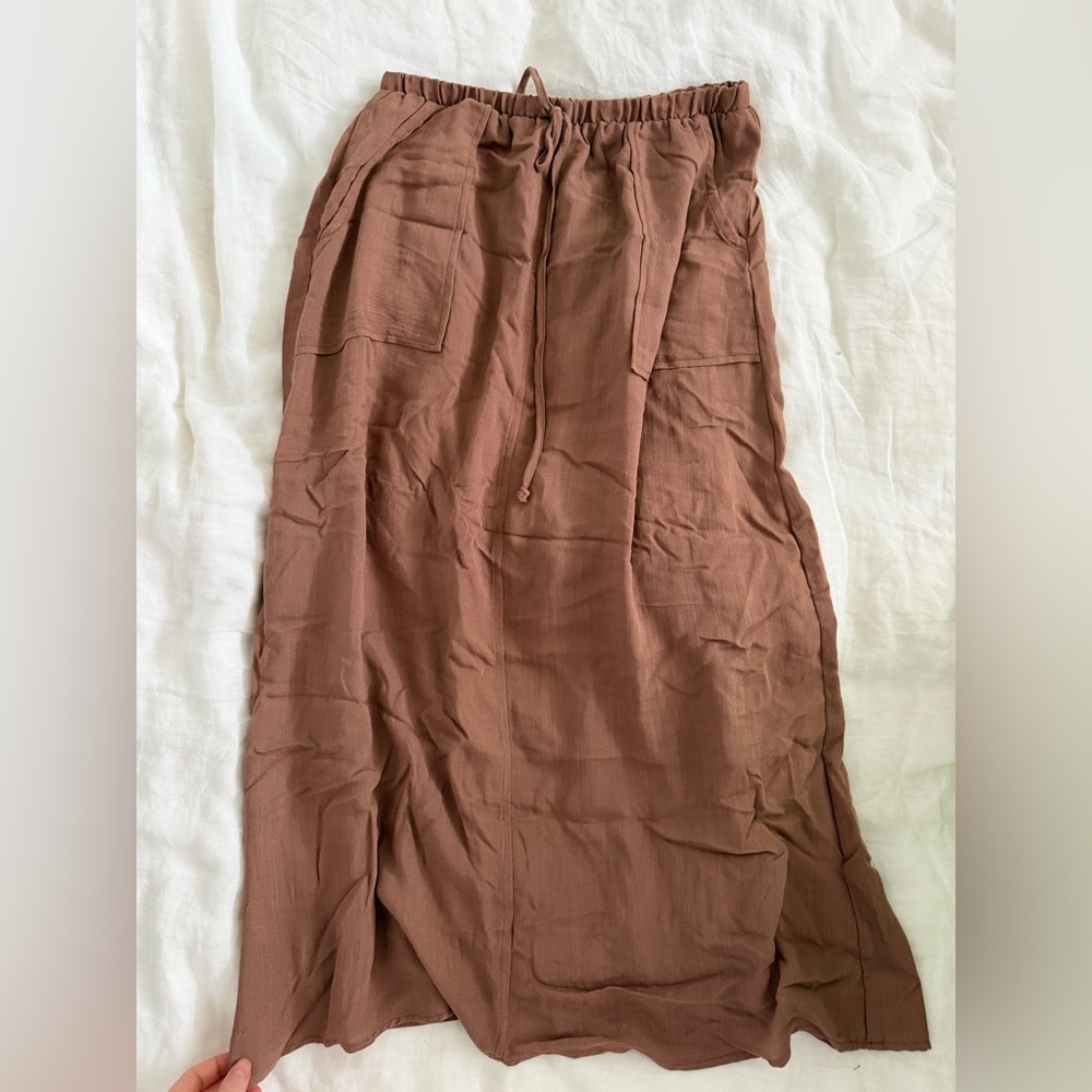 Mahina Tan Maxi Skirt